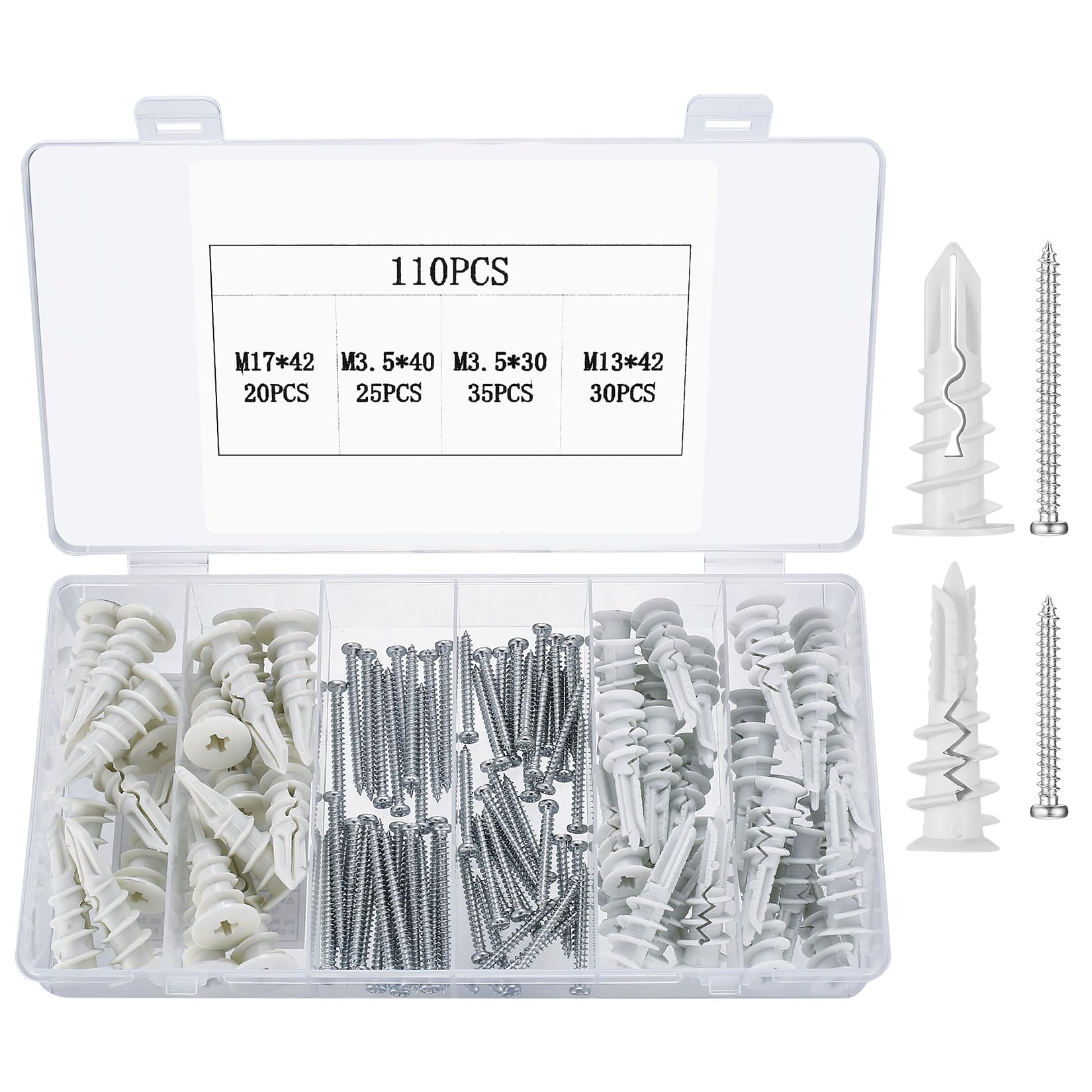 Fischer pluggen en schroeven set | Assortiment | Tornitrex | Duopower | 105 sets - 210 stuks