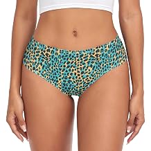 Women Underwear Teal Leopard Cheetah Cheeky Panties for Women Soft Stretch Bikini XS-XXL