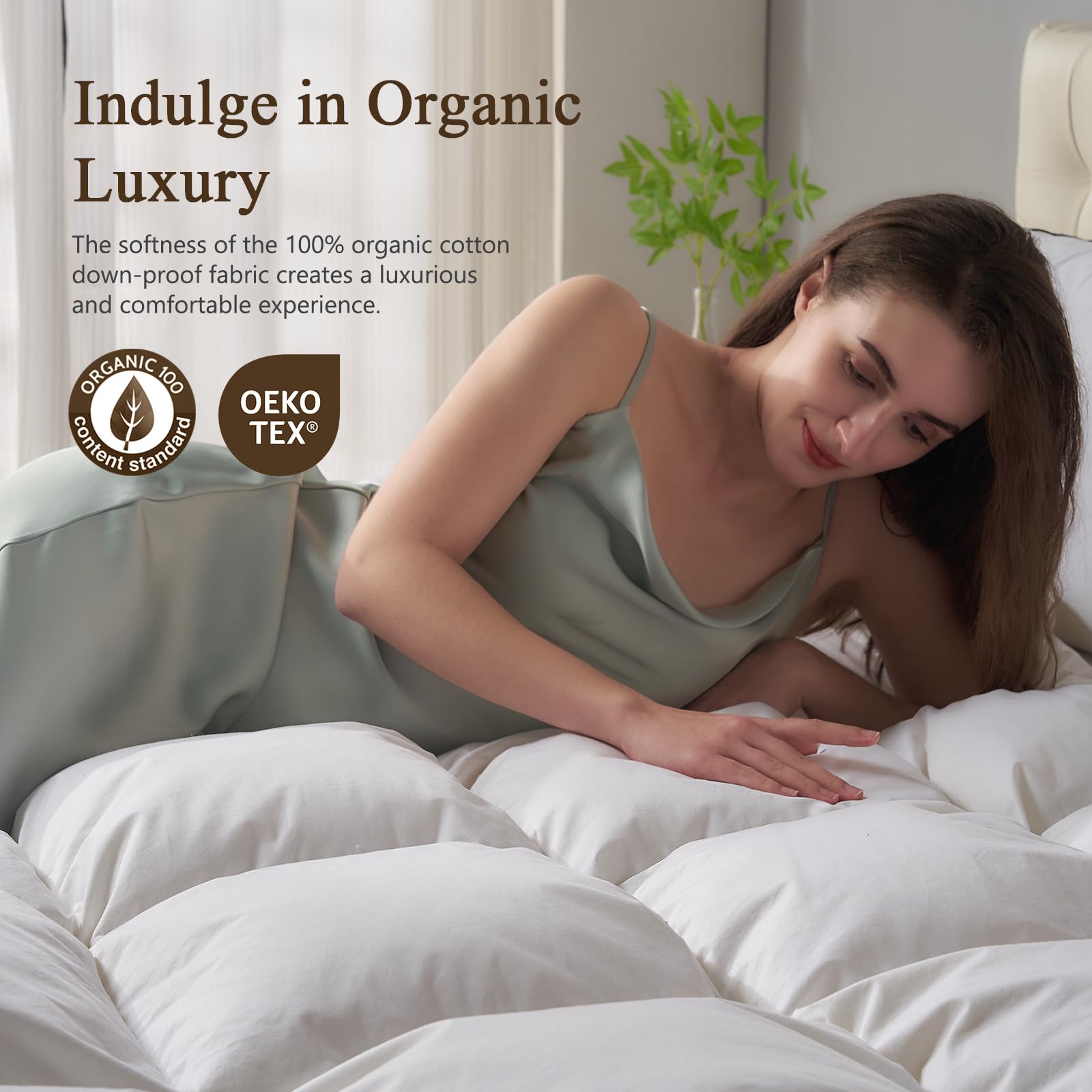 Utopia Bedding Trapunta per letto king size, per tutte le stagioni, con inserti in piuma, con linguette angolari, lavabile in lavatrice (grigio chiaro