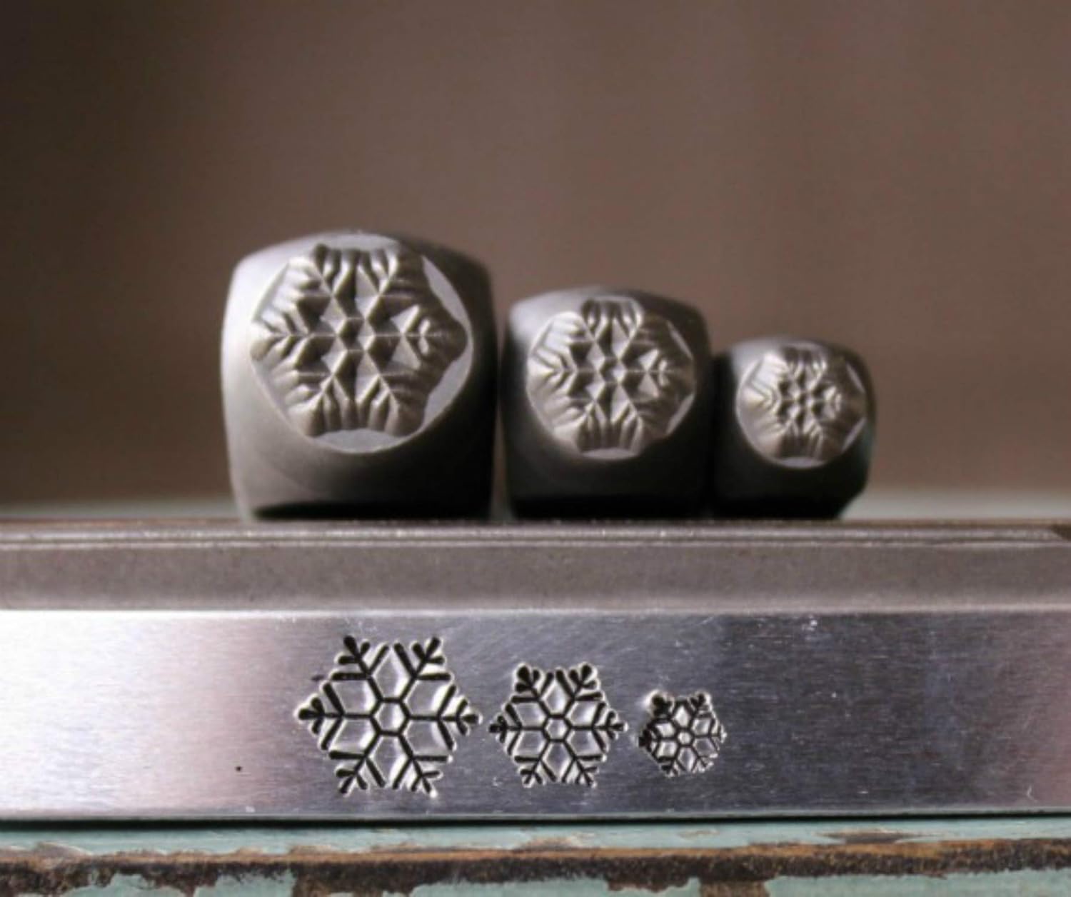 8mm, 6mm and 4mm Snowflake Metal Punch Design 3 Stamp Set - Supply Guy - CH-256257258
