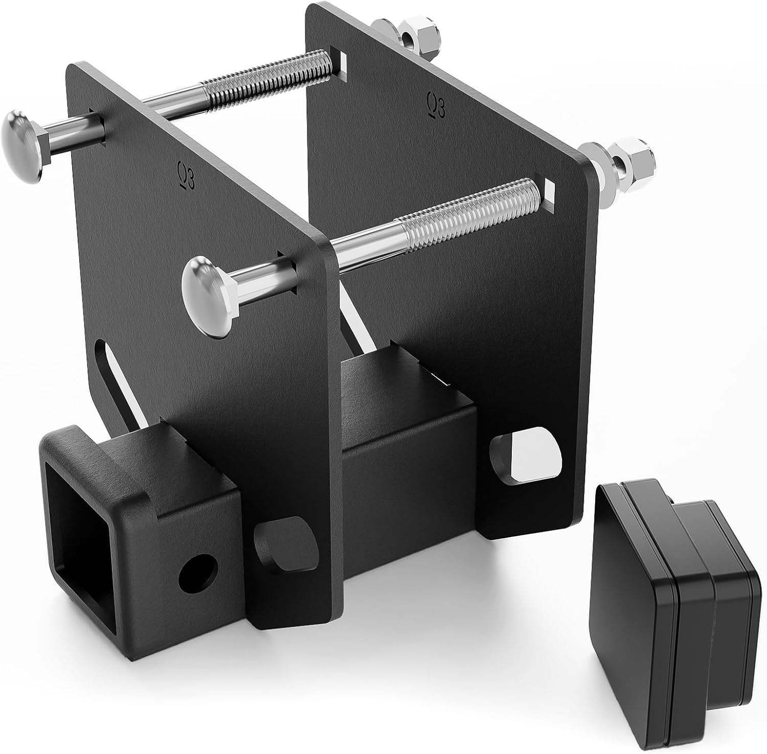 RV Bumper Tow Hitch, 2 inch Hitch Receiver Fits 4" x 4" Square Rear Beams, 3500 LBS Capacity Towing Trailer Adapter Openning for Bike Racks Cargo Carrier Camper RV Tire Carrier Ball Mounts