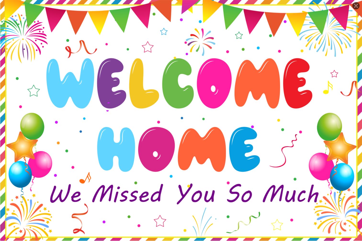 Welcome Home Banner Backdrops, Welcome Home Sign We Miss You so Much Decorations for Hospital Military Homecoming Army Theme Deployment Return Home