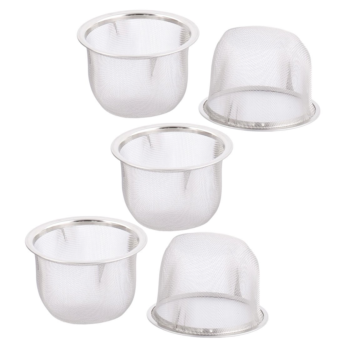 uxcell Stainless Steel Round Mesh Reusable Tea Leaf Spice Teapot Filter Strainer 75mm Dia 5pcs