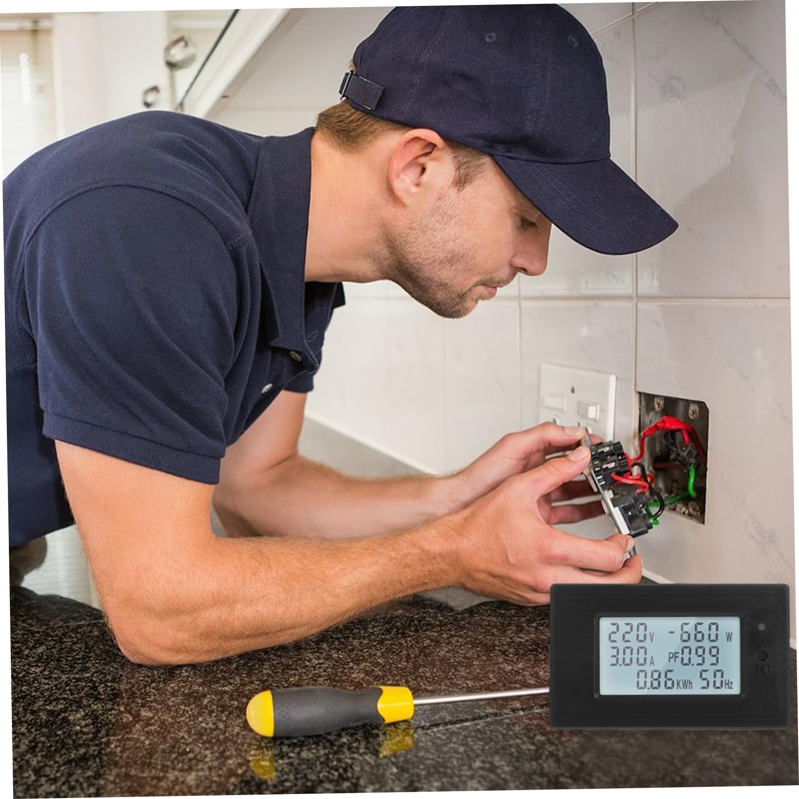 Gadpiparty 2stücke Digitaler Stromverbrauchsmonitor Mit Lcd-anzeige Leistungsmesser Für Haushaltsgeräte Präzise Spannung Energie Und Strommessung Für Überwachung Des Energieverbrauchs