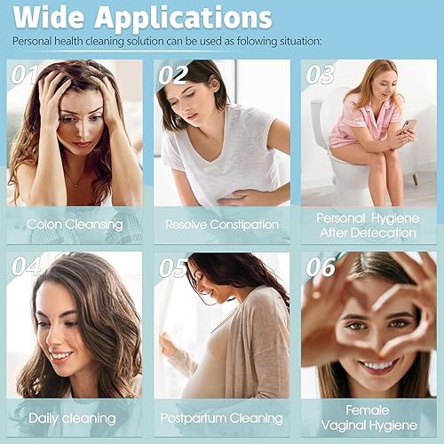 Miniatura 7 de Enema Douche - Bombilla de enema anal con 5 boquillas, kit de limpiador vaginal reutilizable para hombres y mujeres (blanco)
