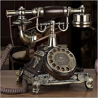 SGSG European Antique Rotary dial Old Fixed Telephone Retro Home Fashion Creative Wired Telephone landline,Rotary Dial Antique Telephone,Hands-Free for Home (Rotary Dial)