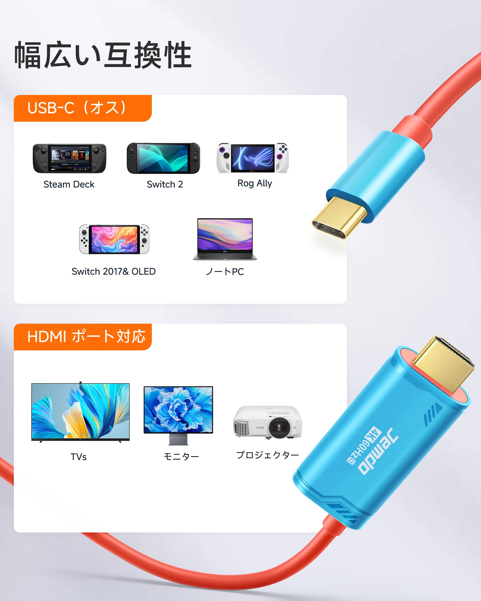 Amazon.co.jp: JEMDO Switch 2 ドック代替 テレビ出力アダプター HDMI