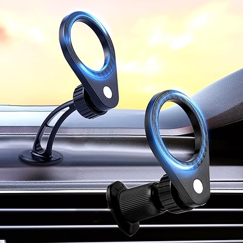 Soporte magnético para teléfono para automóvil, rotación de 360, imanes fuertes, operación con una sola mano, compatible con iPhone 16, 15, 14, 13,