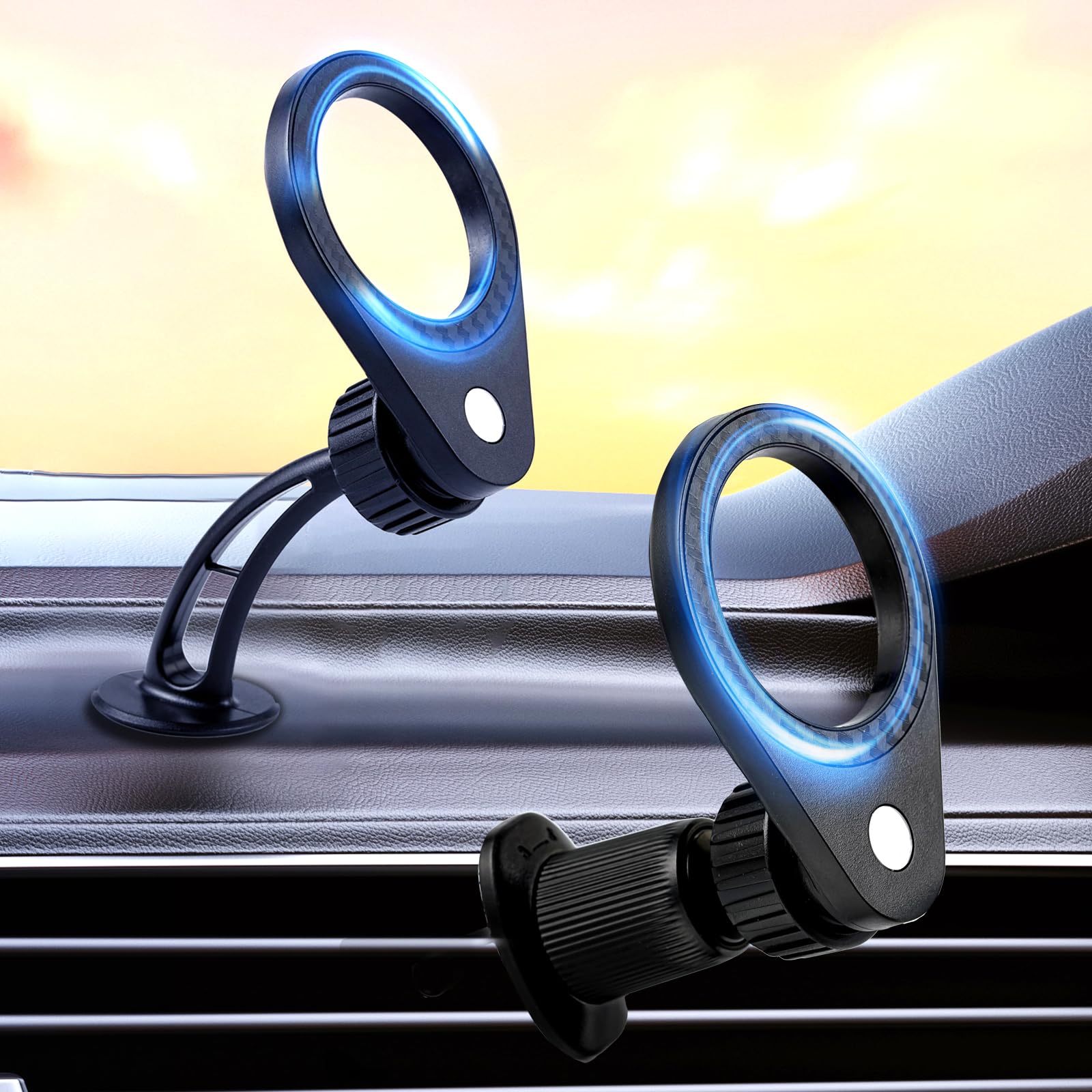 Magnetic Car Phone Holder 360 Rotation Car Mount Strong Magnets One-Hand Operation Car Phone Stand Compatible with iPhone