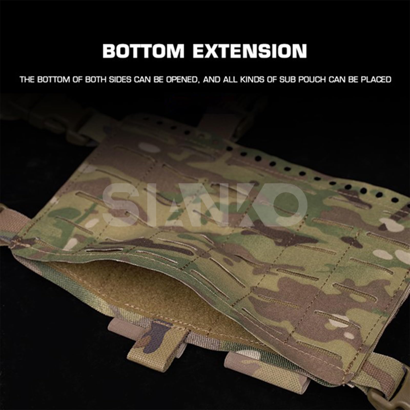 Multifunzione Tactical Chest Rig Expansion Pack,Grande Capacità Molle Storage Pouch Organizer Bag,Airsoft Paintball Militare Vari Carrier