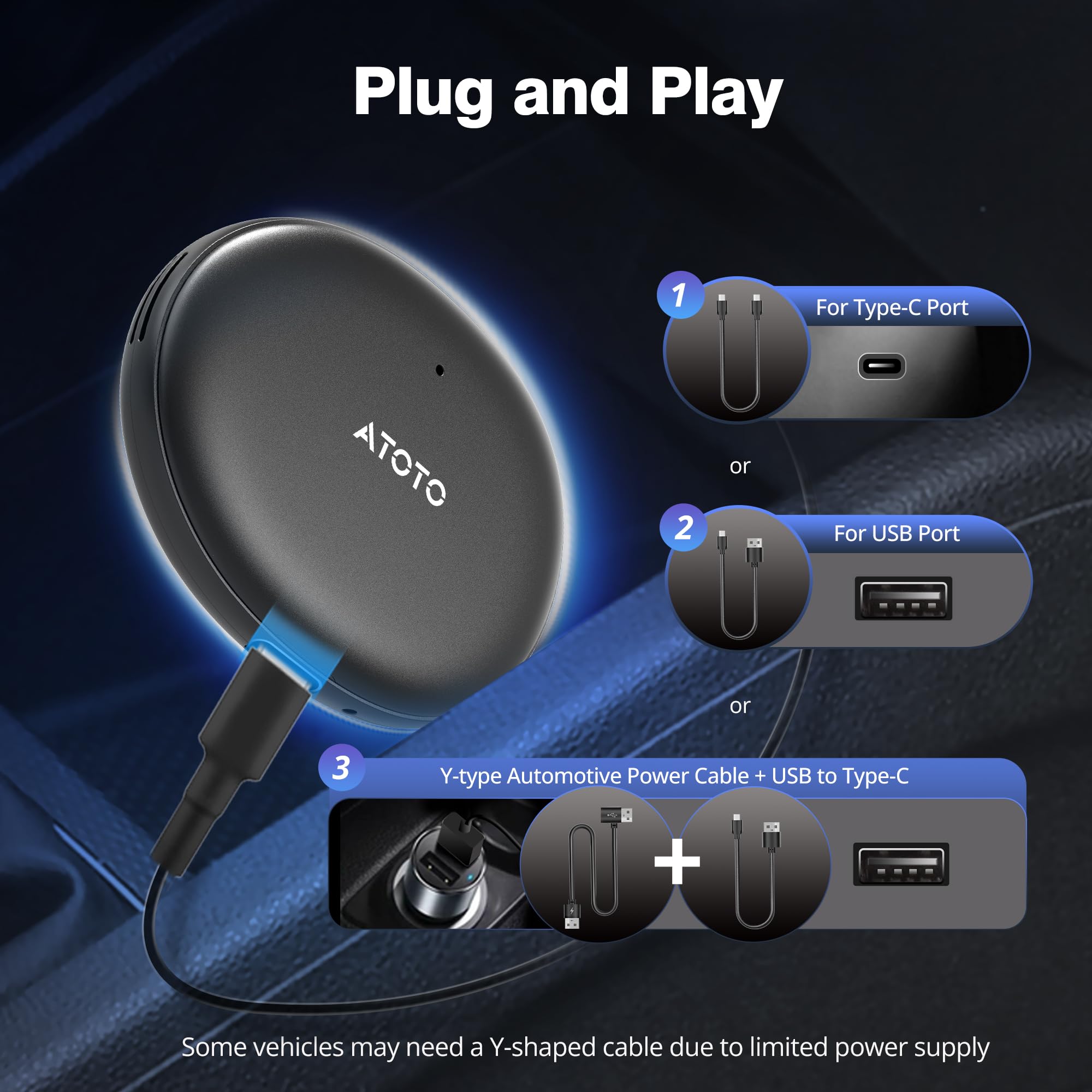 Wireless Carplay/Android Auto Adapter Car AI Box - Macht CP/AA Kabellos Dual-Wi-Fi 2.4G/5G, GPS, OBDII, OTA, 256GB, Carplay Wireless Adapter mit YouTube/Netflix, DriveChat KI (ChatGPT)