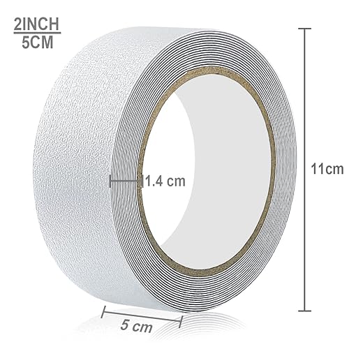 Miniatura 2 de Cinta antideslizante transparente, más clara y cómoda cinta de seguridad (2 pulgadas de ancho x 190 pulgadas de largo, transparente)