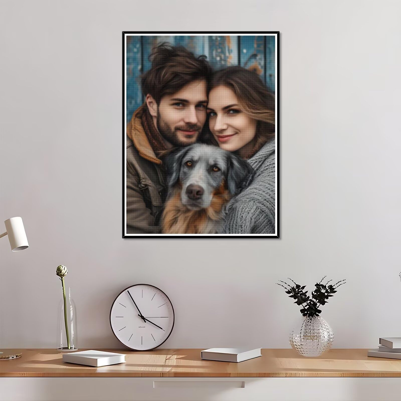 Diamond Painting Personalizzato, 5D DIY Diamond Painting Kit Completo Personalizzato, Kit per Pittura Diamante Personalizzati Con Foto, Mosaico Personalizzata Regalo per Arte Domestica 50x90cm L-183