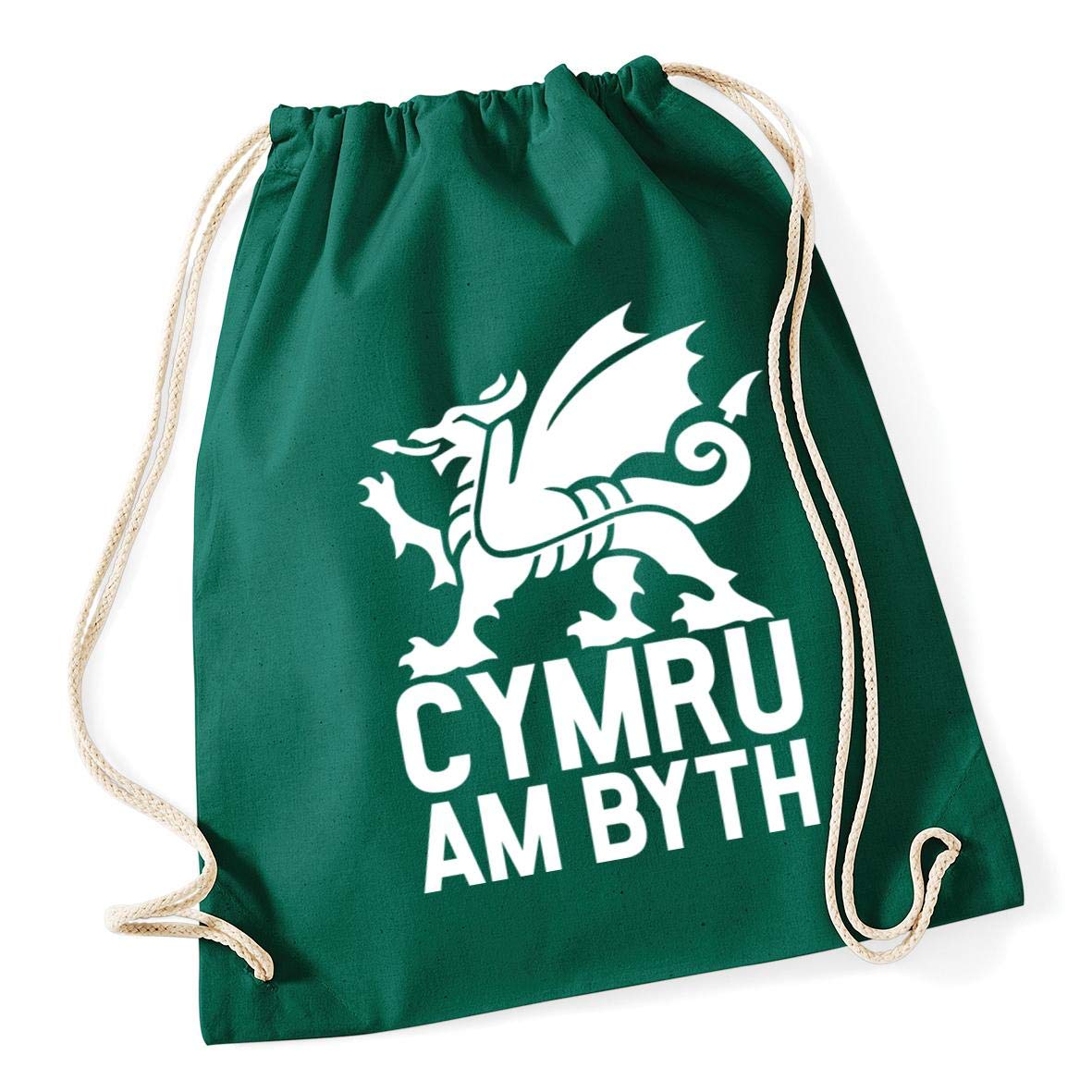 Hippowarehouse Cymru am byth Wales Drawstring Cotton School Gym Bag 37cm x 46cm, 12 litres