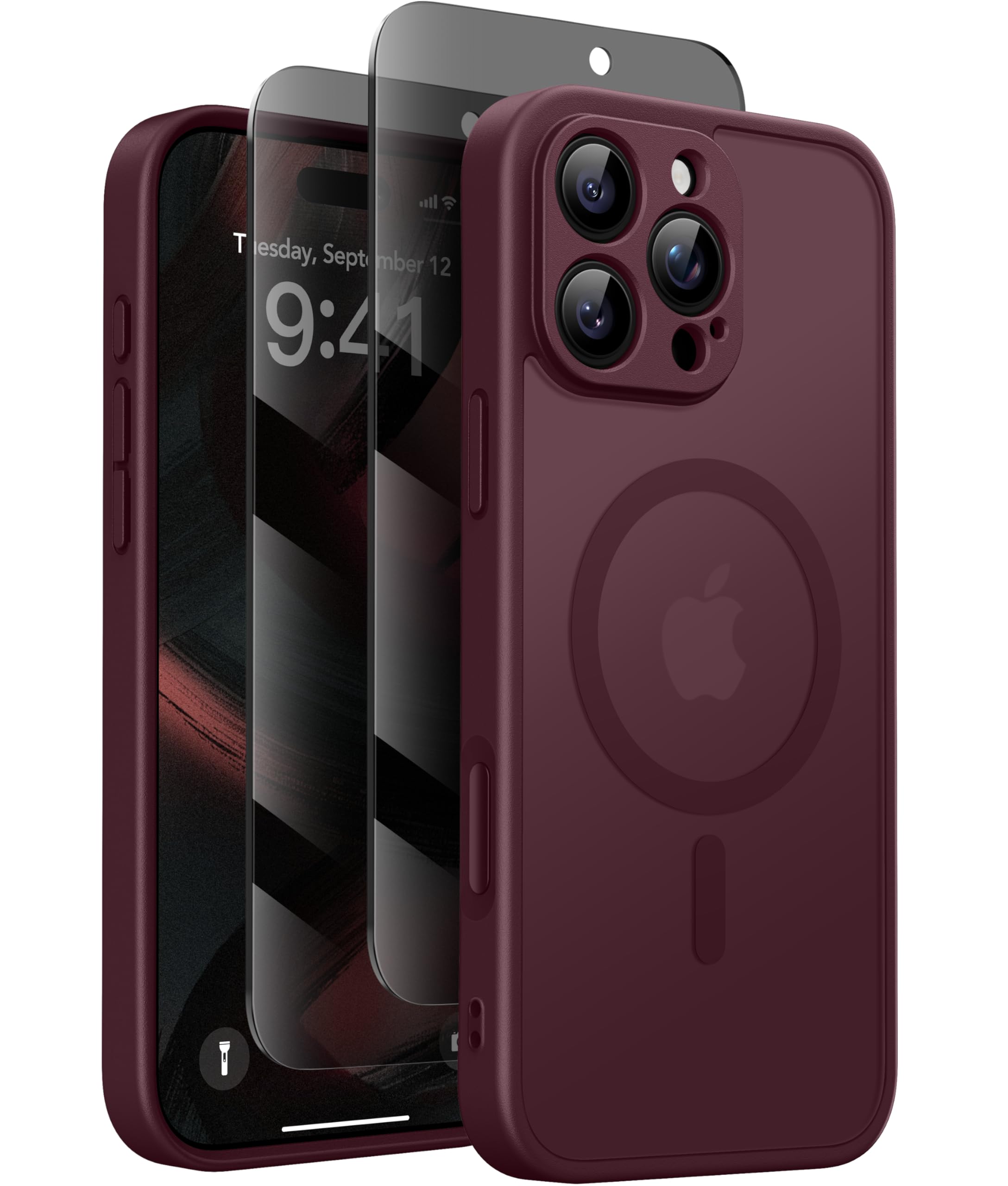 GOLBINBOX Matte Hülle für iPhone 17 Serie mit 1x Sichtschutz