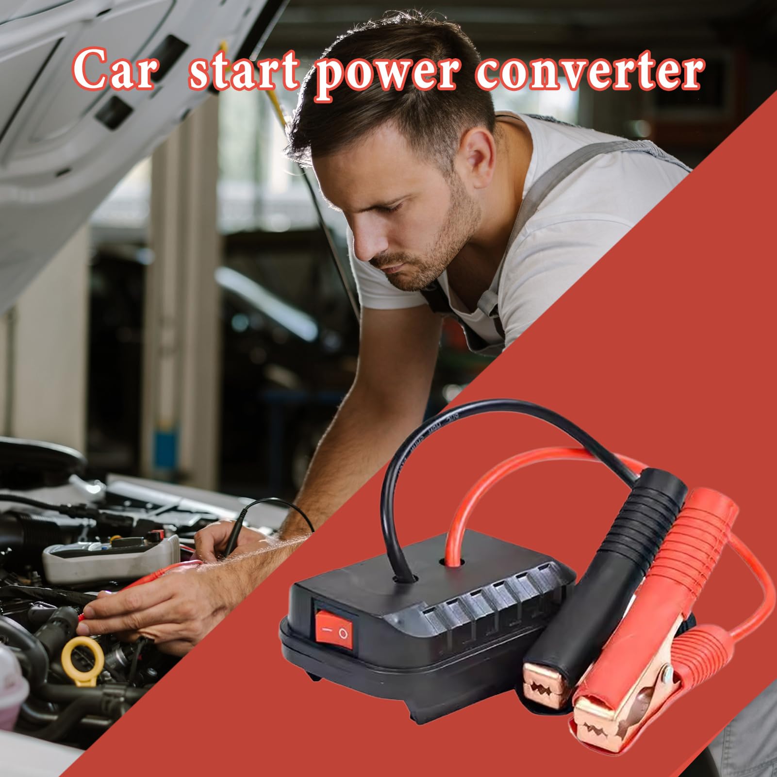 Jump Starter - Vehicle Battery Charger, Car Booster | Outdoor Portable Inverter Kit, Adapter Converter Safe Use, Battery Starter with RV Scenario