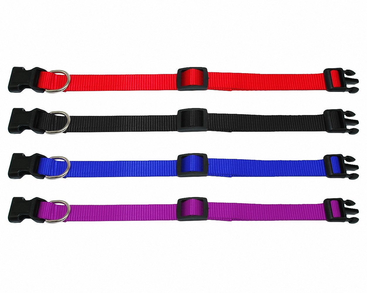 20 unids/lote al por mayor de Nylon Collar de Perro Cheap Ajustable Collares de Perro para Gatos Pequeños Mascotas Mediano Rojo Azul Negro Púrpura, L Azul