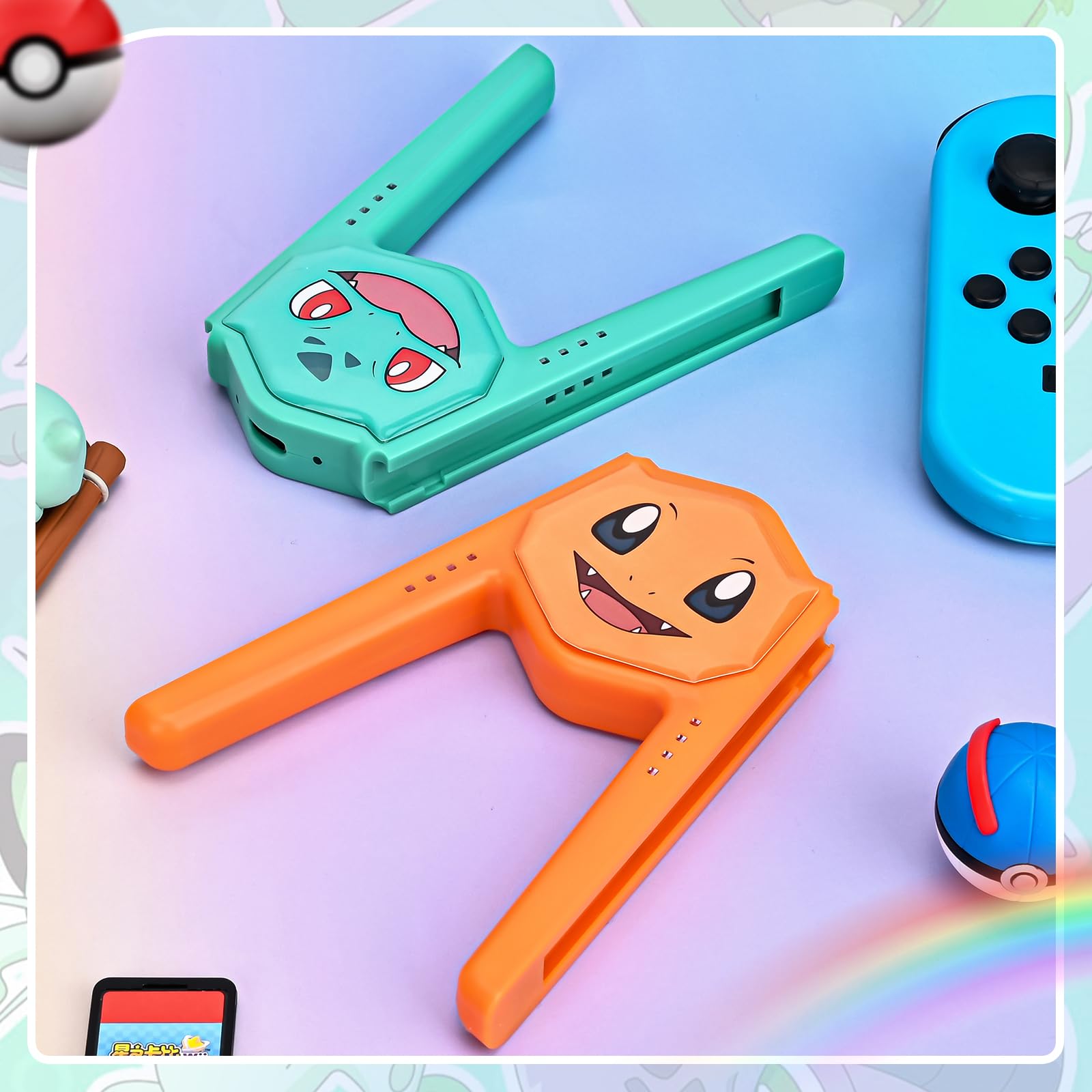 DLseego Poignée pour joycon OLED, Mignonne et Portable, en Forme de V, Plug and Play, Verte