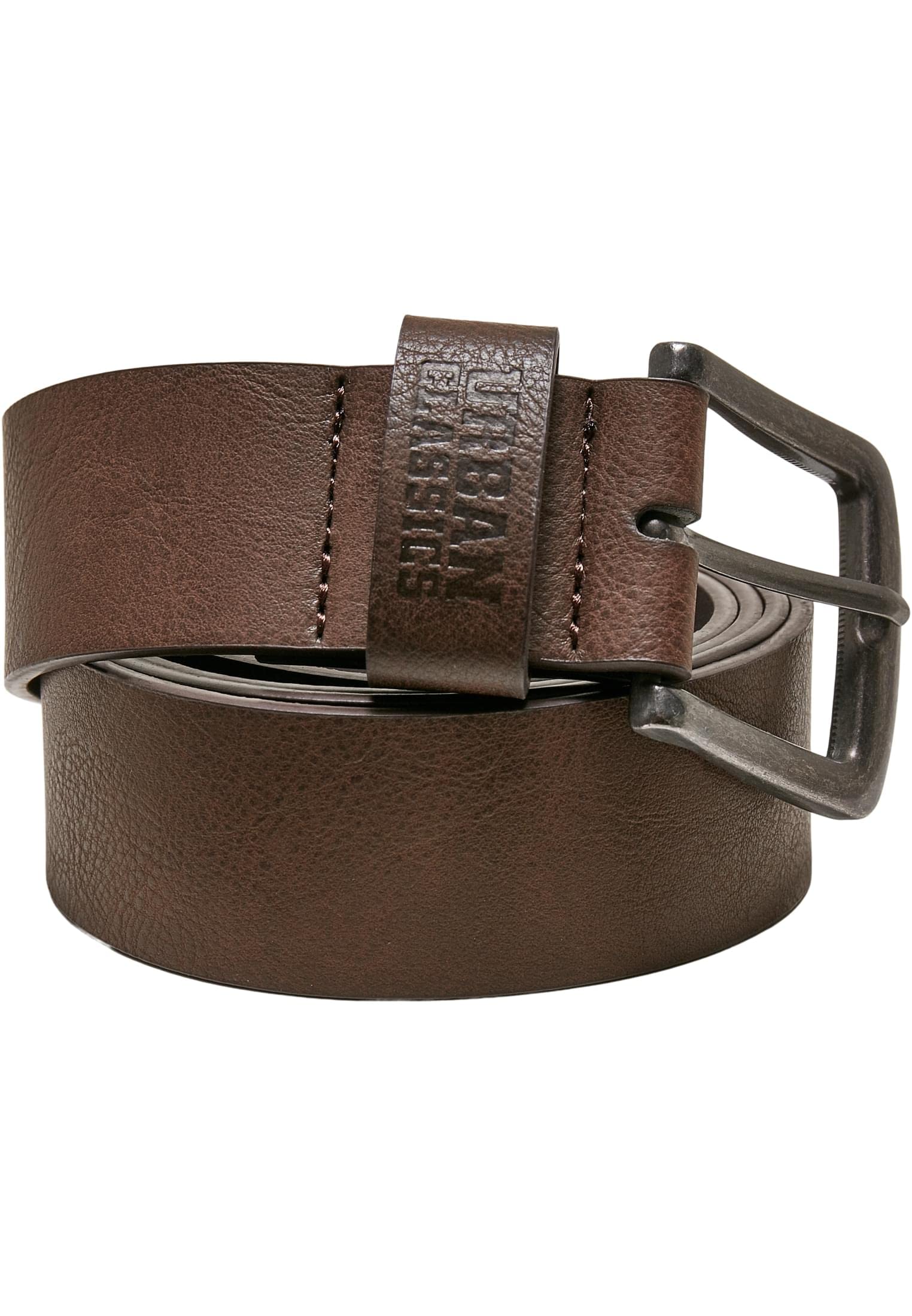 Urban Classics Leather Imitation Belt, Brown, L