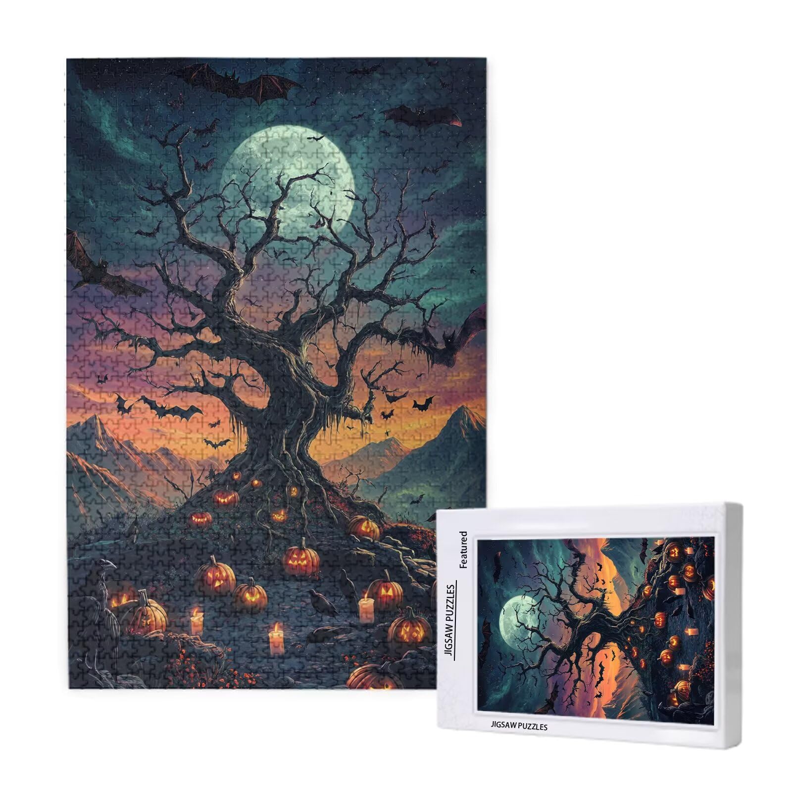 Puzzle Víspera de Todos los Santos Puzzle 1500 Piezas,Paisaje Rompecabezas Desafiante,Puzzles Adultos,Alta Definición Colorido Puzzles Madera con Caja de Regalo,Home Decoration,Regalo Mujer,p1215t