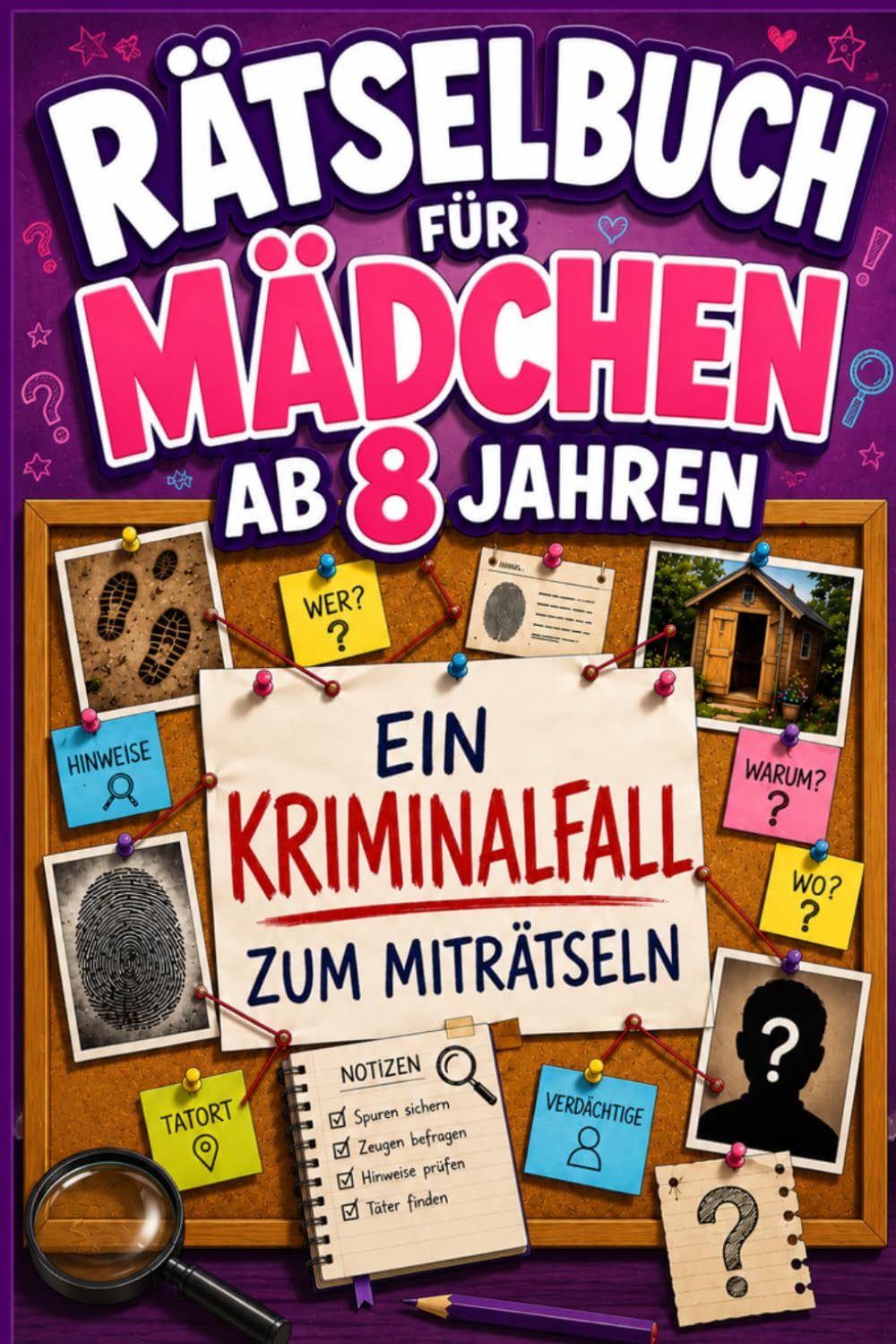 Rätselbuch für Mädchen ab 8 Jahren Spannender Mitmach-Krimi |: Pädagogisch wertvoll | Fördert logisches Denken,Kreativität u. Konzentration| ... f. Urlaub und Reisen | knifflige Rätsel