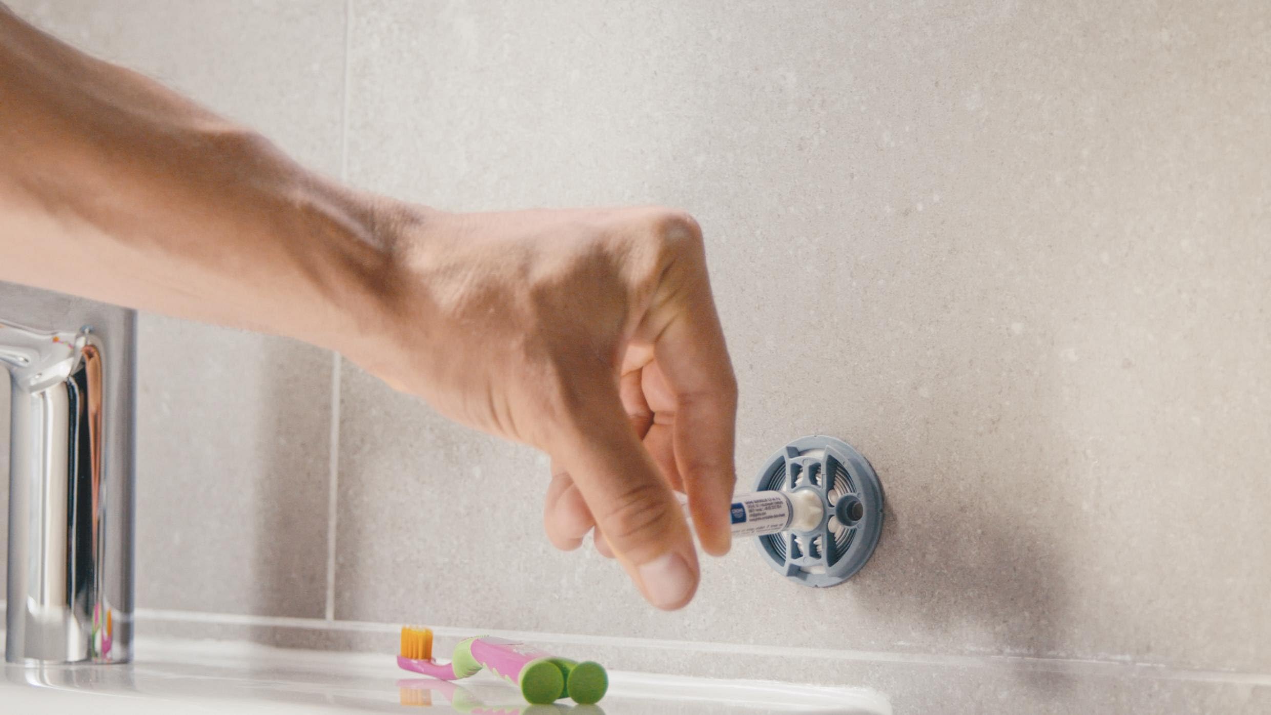 GROHE Zapasowa płyta montażowa do wiercenia lub klejenia, pasująca do akcesoriów łazienkowych GROHE Quickfix, klejona, 40917000