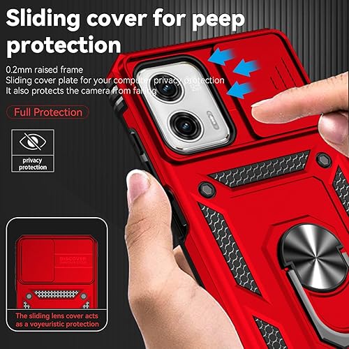 Miniatura 2 de Funda compatible con Motorola Moto G Power 5G 2023, protector de pantalla, resistente con soporte magnético, protección deslizante para cámara, para