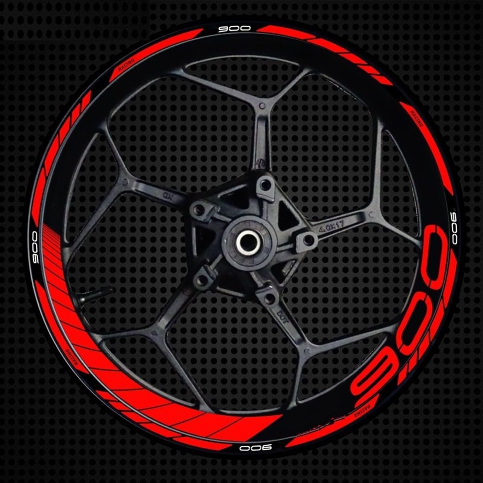 Motorcycle Racing Equipment Accessories Wheel Tire Rim Decoration Adhesive Reflective Decal Sticker for Kawasaki Z900 Decorative(Color12)
