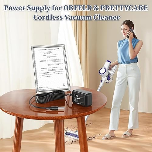 Miniatura 3 de Cargador para PRETTYGARDEN CARE W100 W200 W300 W400 20KPa Adaptador de corriente para ORFELD H01 EV679 Aspiradora inalámbrica Adaptador de CA