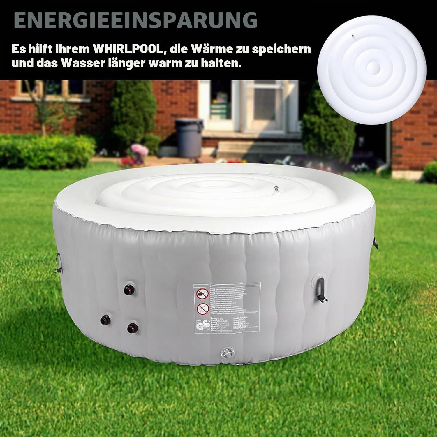 165cm Aufblasbare Abdeckung Whirlpool-Mspa Whirlpool Thermoabdeckung Rund