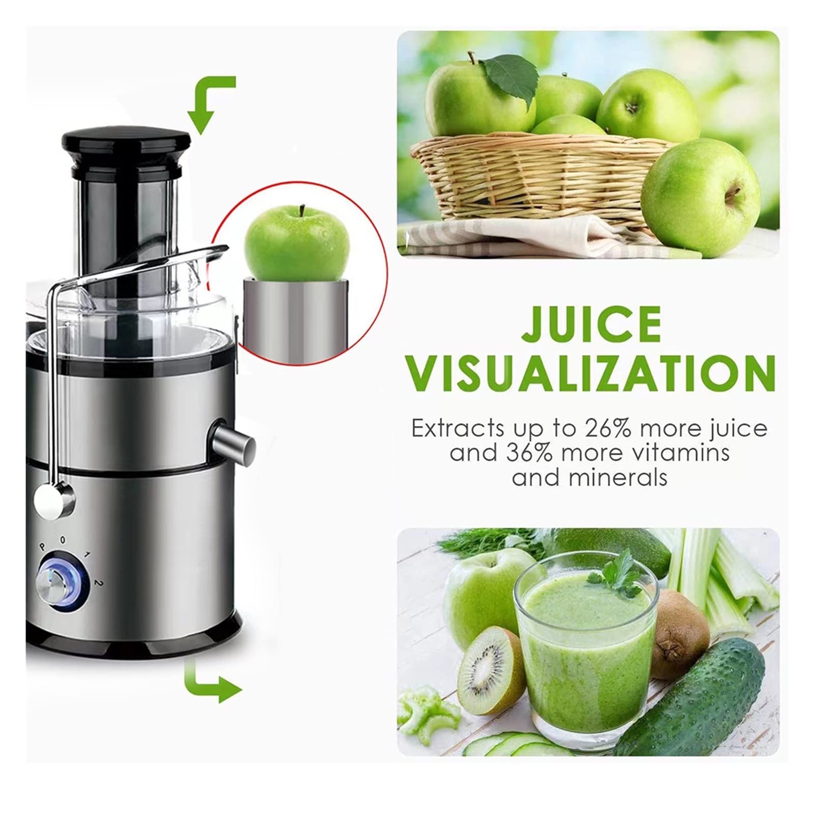 Extracteur de jus d'orange électrique 1L 4 en 1, 1000 W, Haute Puissance, Vitesse Multifonction, légumes, Viande, jus de Fruits (4 en 1 E_220 V)