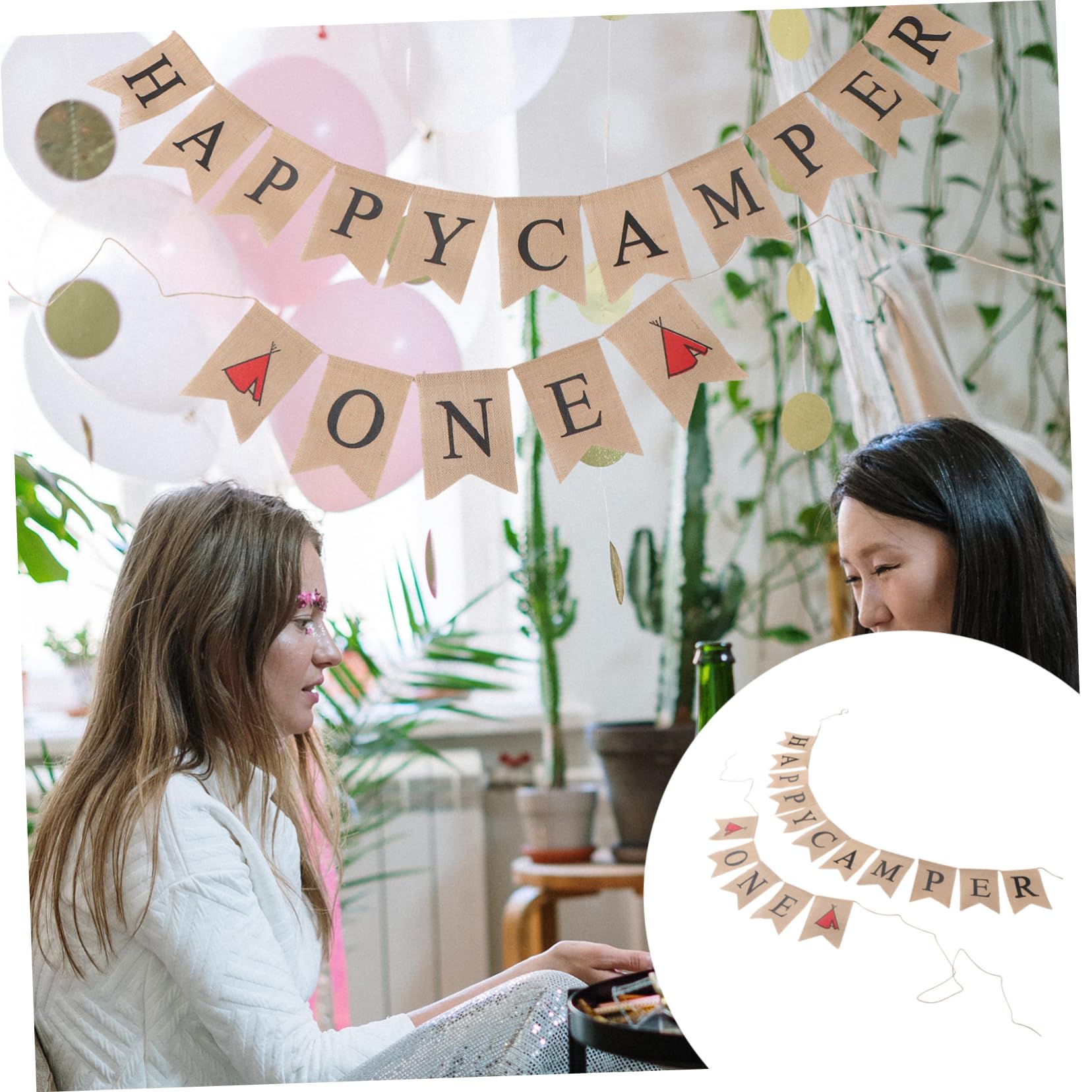 2pezzi Burlap Banner Decorazione Bandierine Per e Accessori Festivi e Chic