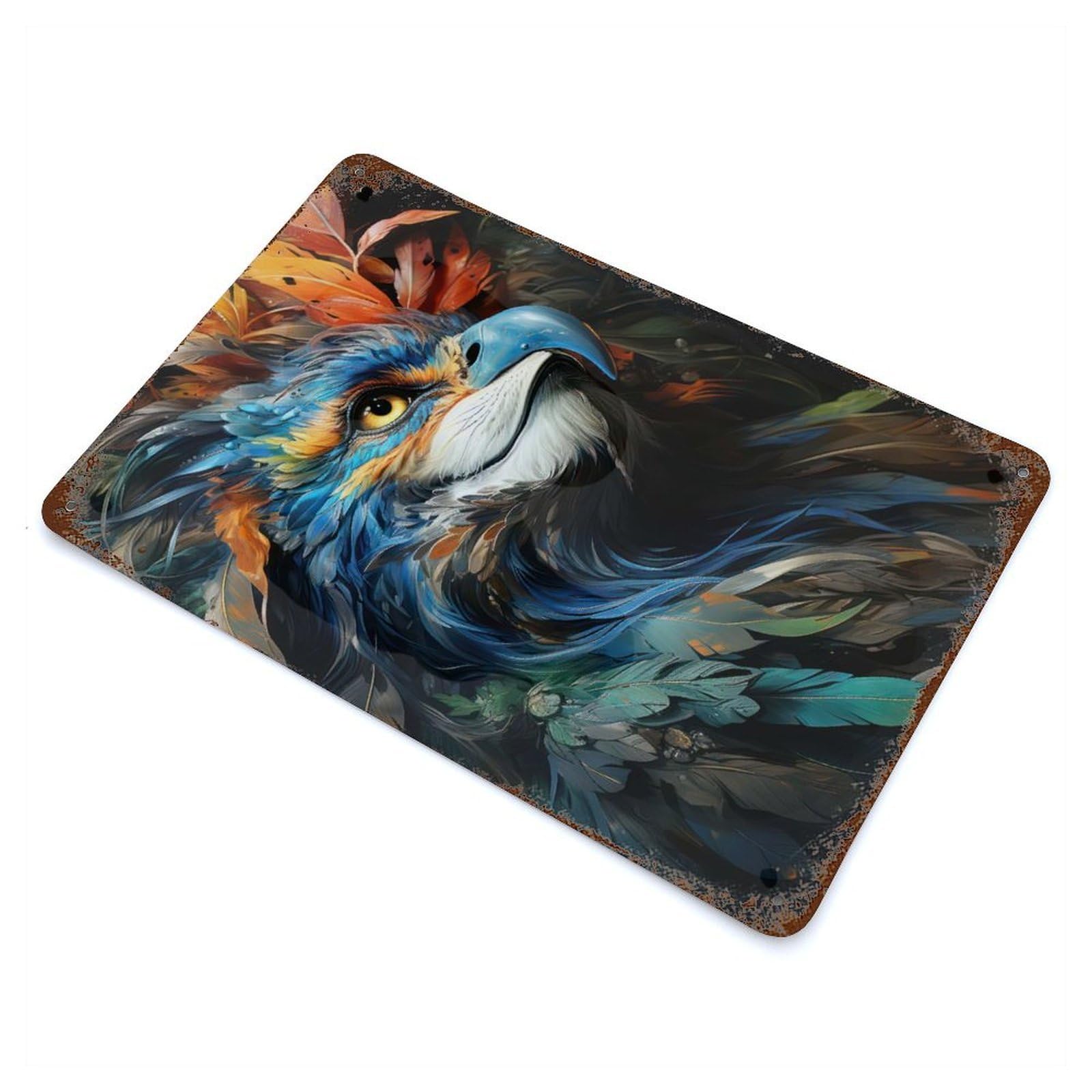 The Magic Harpy 11.8"x7.9" Aged Metal Wall Plaque, Retro Wall Decor for Farmhouse, Kitchen And Entryway Decor