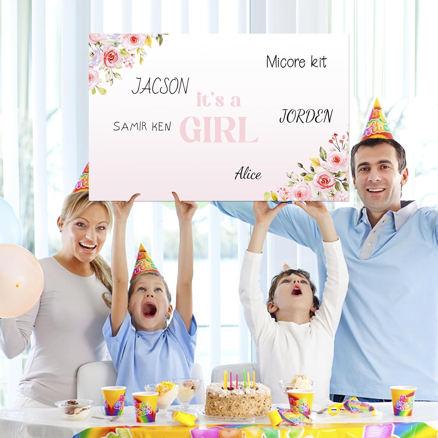 Large Baby Shower Cards for Girl, 22 x 14 inch Pink Elephant Giant Greeting Card with Envelope for BB Shower Decorations, Oh Baby It's a Girl Jumbo Gender Reveal Guest Book Party Supplies - Image 6