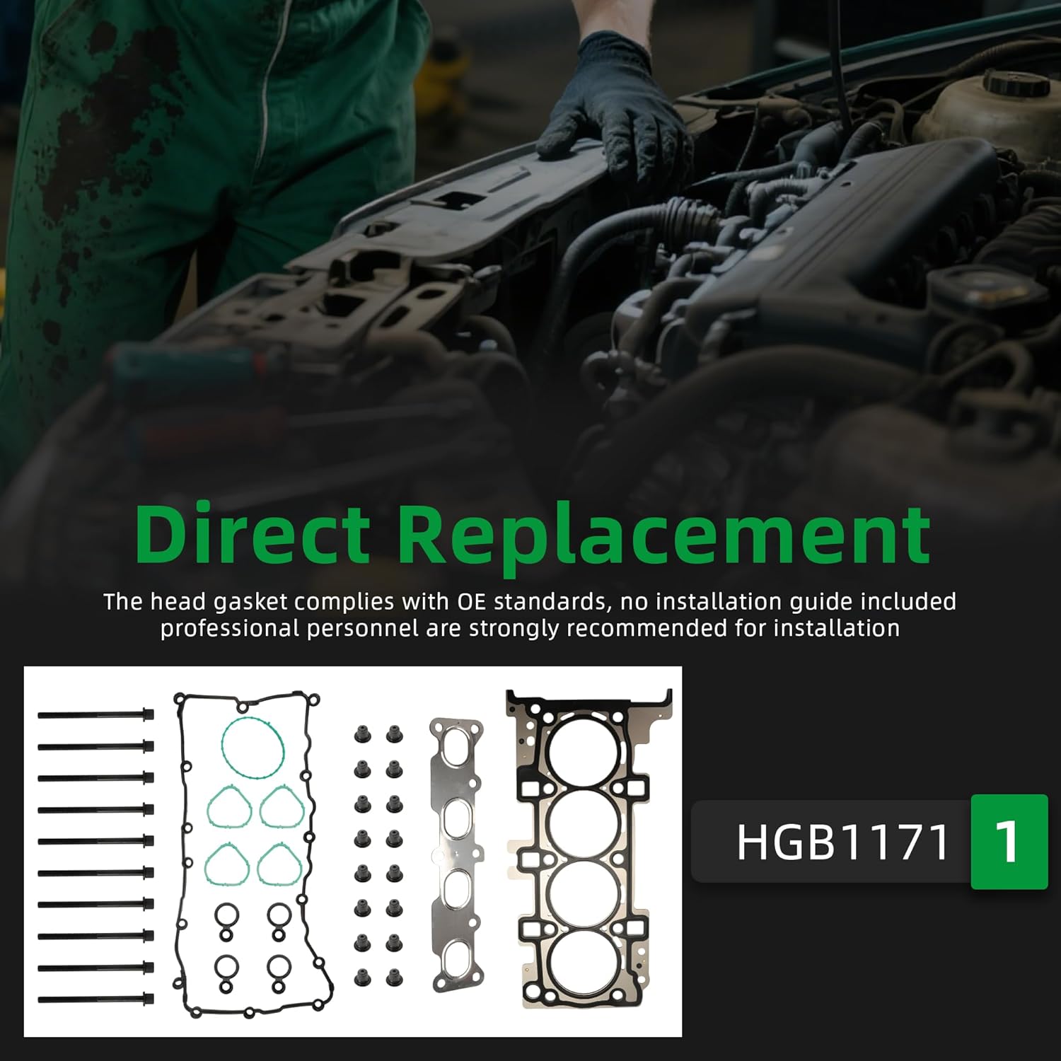 Head Gasket with Bolts Set, HGB1171 2013-2014/2016 for Dodge Dart, 2016-2017 for Fiat 500X, 2014-2017 for Jeep Cherokee/Renegade, 2015-2017 for Chrysler 200, 1.4/1.8/2.0/2.4/3.6L