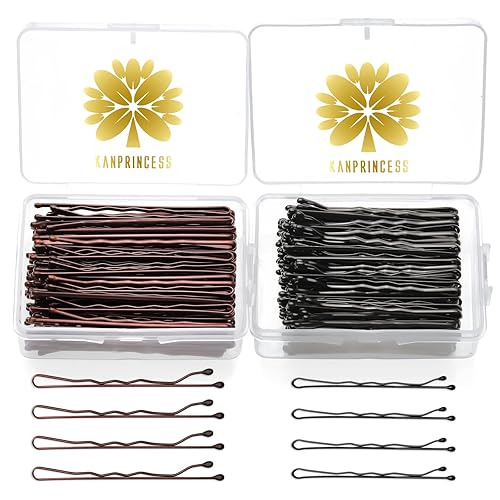 Paquete de 200 pasadores Bobby, con caja de almacenamiento transparente, incluye 100 horquillas negras de 2 pulgadas/2.0 in, 100 pines de 2.4