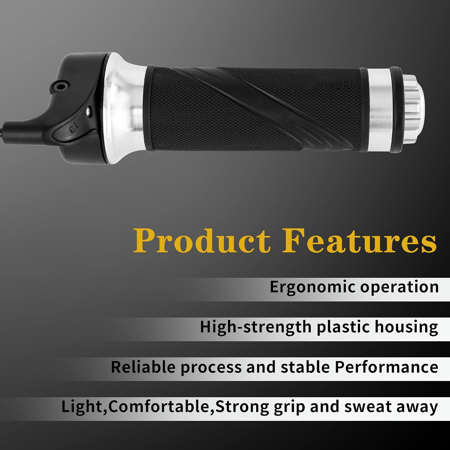 Doinal Electric Twist Throttle Grips, Electric Scooter Three Speed Throttle Handlebar, Voltage Display Electric Bike Throttle Accelerator Aluminium Speed Control
