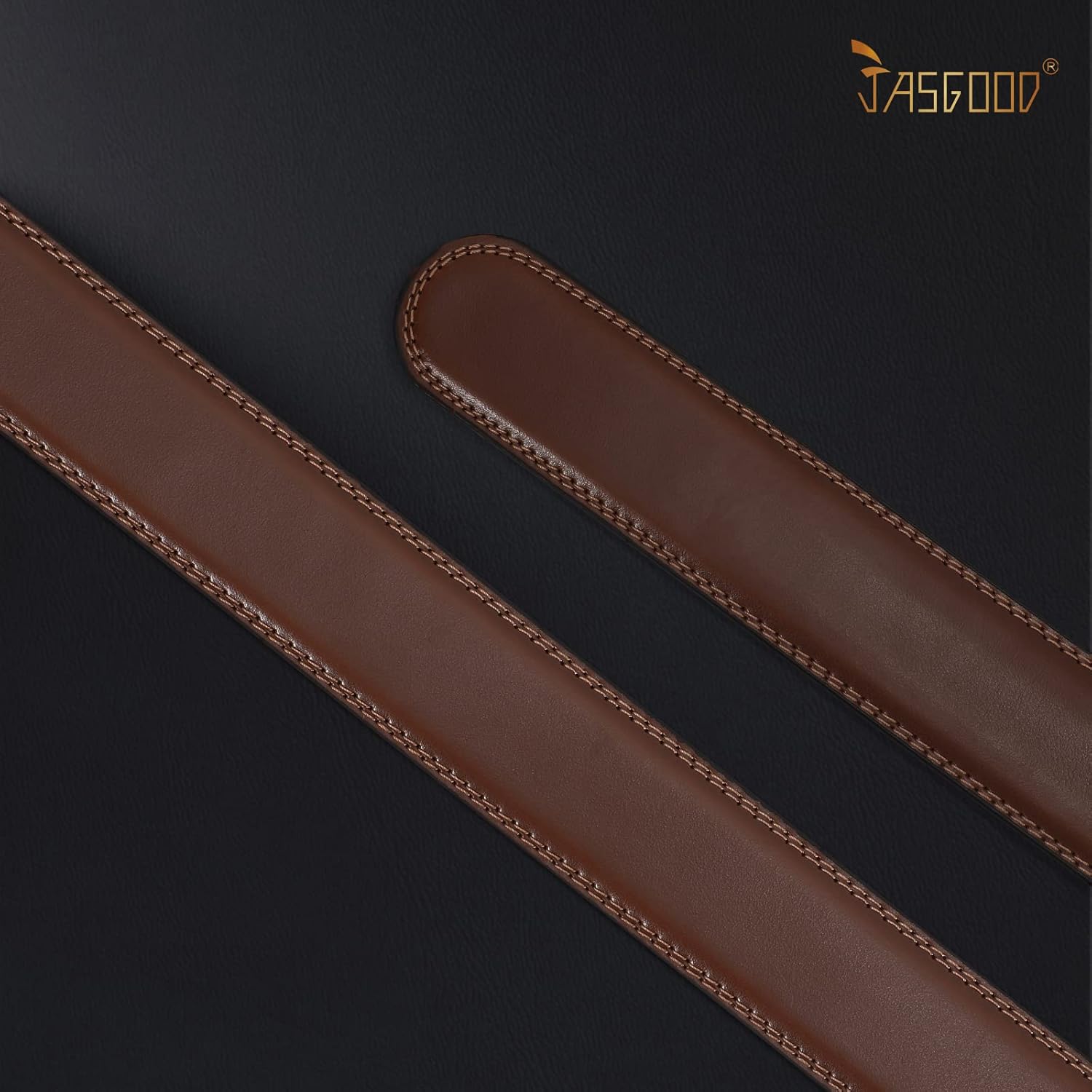 JASGOOD Ratchet Belt Replacement Strap 1 1/8", Leather Belt Strap for 35MM Slide Click Buckle - Image 9