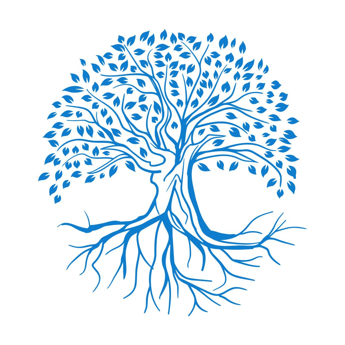 Wall Stickers Abstract Natural Tree Roots Leaves Forest 81x90.8cm Equipped with Transfer Film kit Extra Large Blue โ image 1