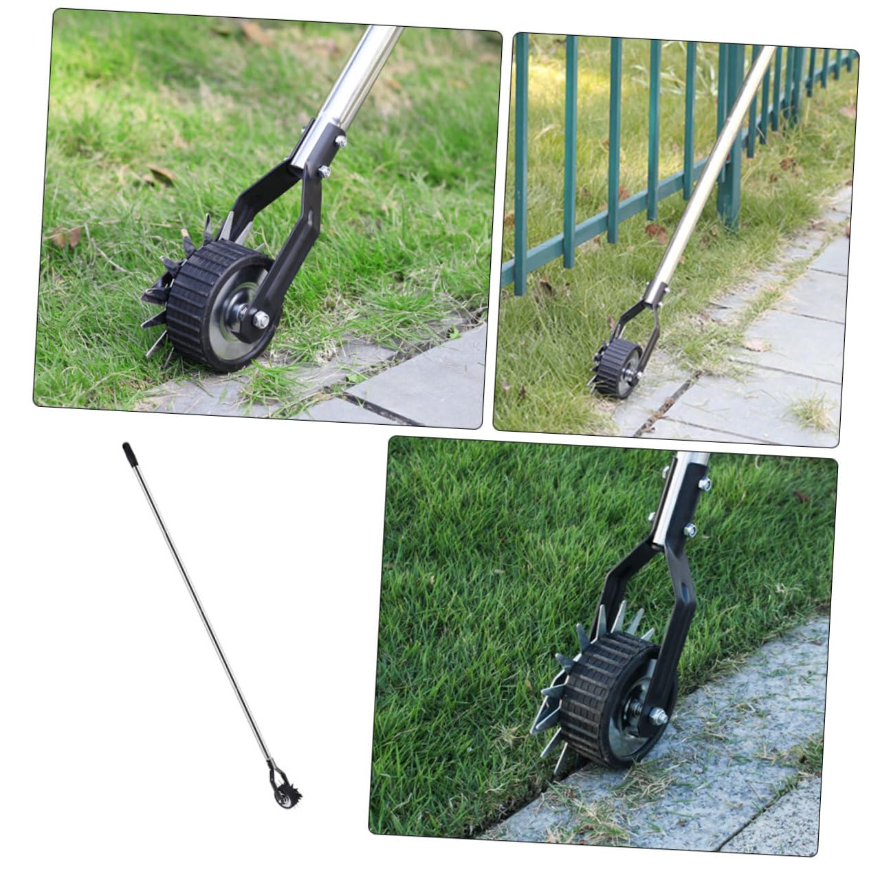 Happyyami Bordatore Manuale Rotante in Metallo per Prato Ruota, Attrezzo Giardino per Rifinitura Bordi, Utensile Manuale per Cura Prato Professionale