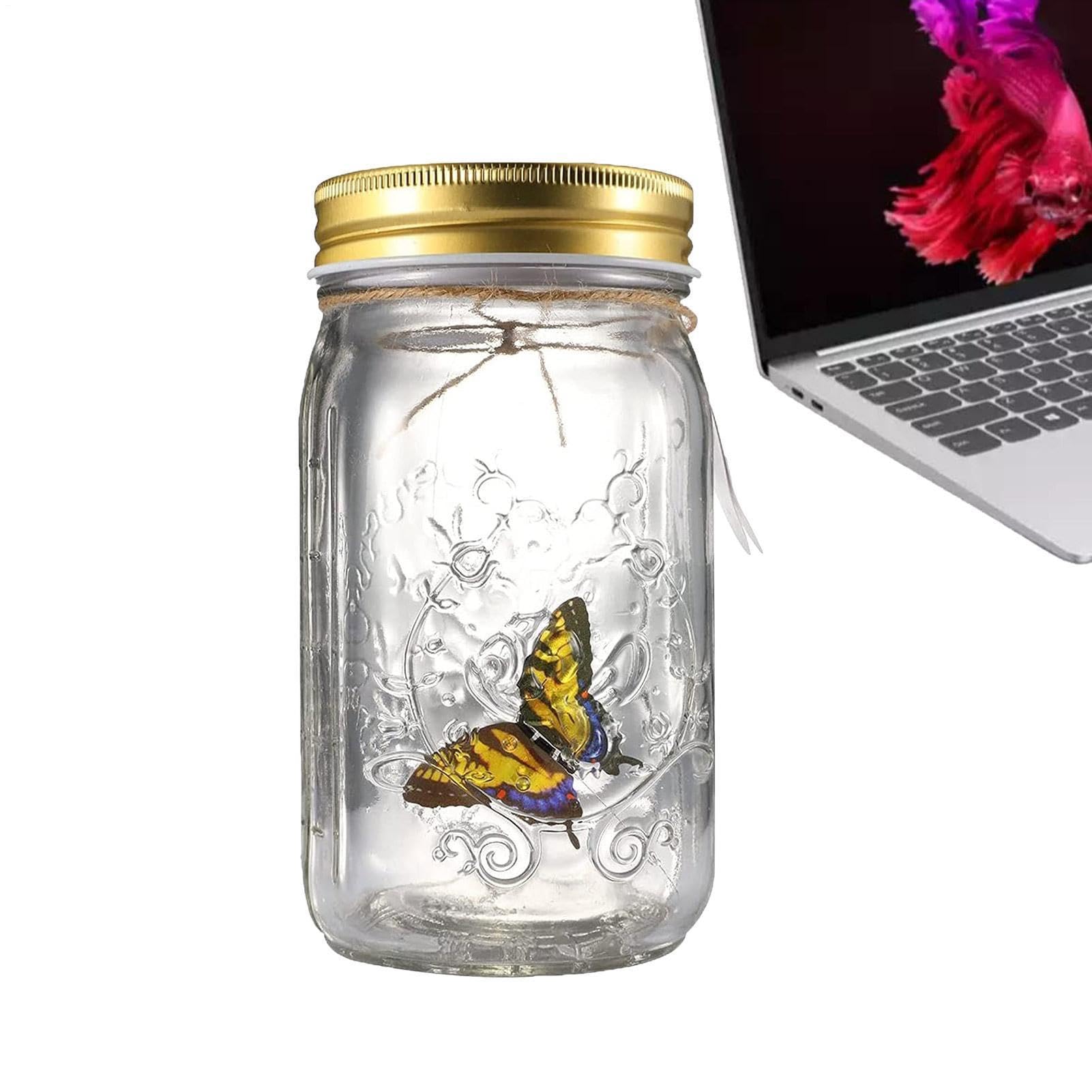 Kolekcja motyli Jar | Animowany motyl w szklanym słoju Zasilany bateryjnie