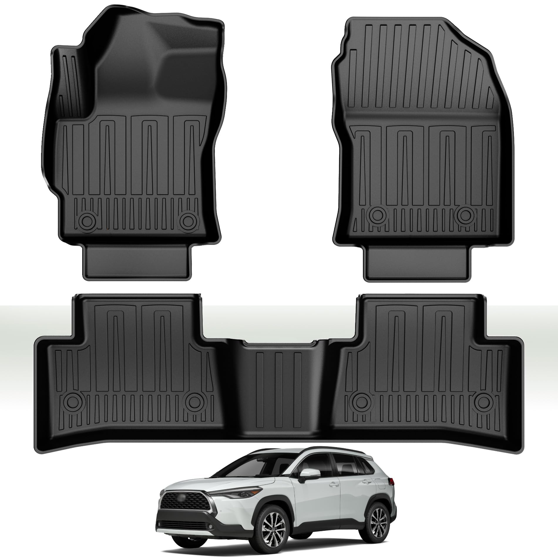 original 2022-2025 corolla cross floor mats for toyota corolla cross fwd - custom fit all weather floor mats for toyota corolla cross suv (not for hybrid/hatchback model)