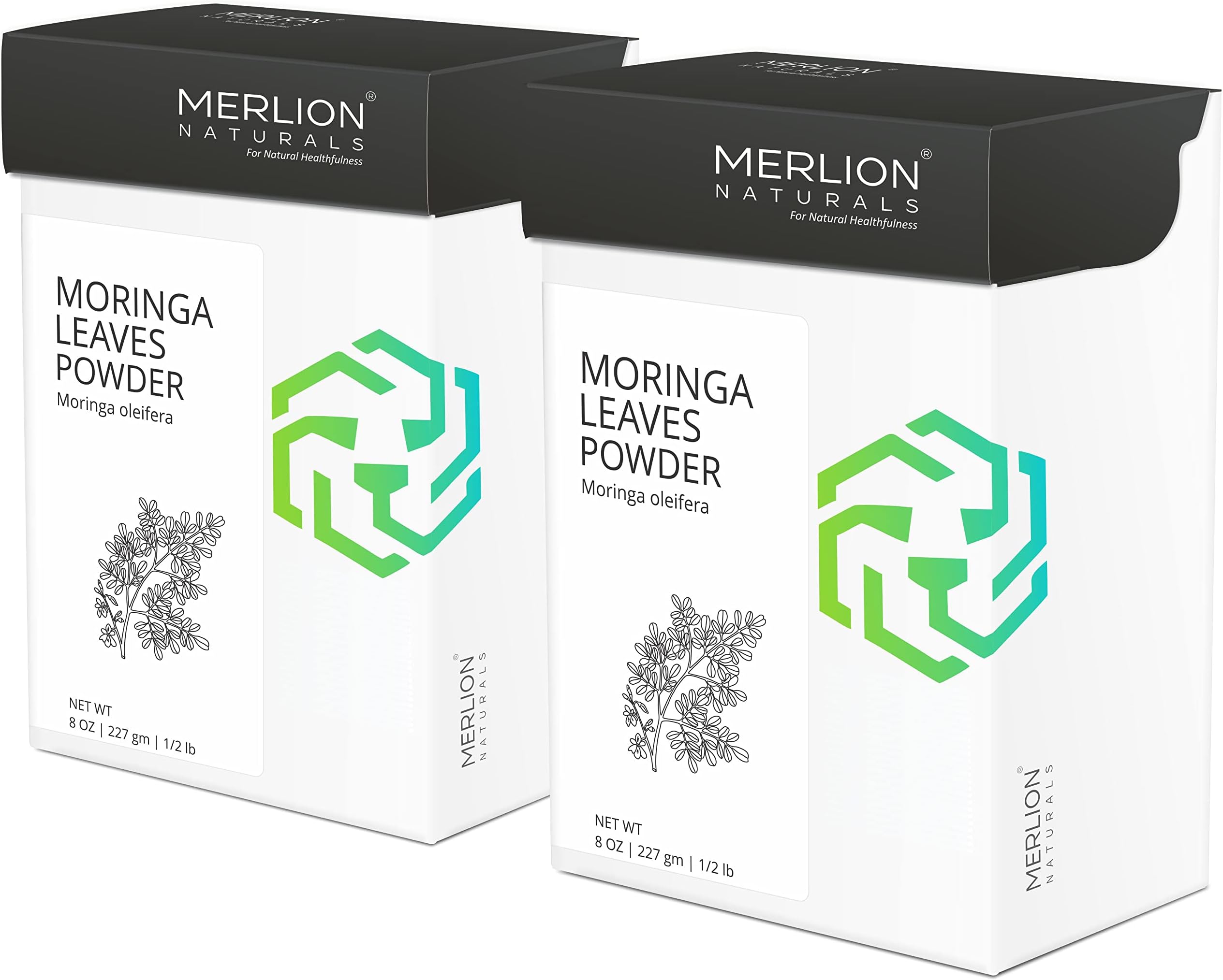 Merlion Naturals Organic Moringa Leaves Powder, Moringa oleifera, 2 X 227 g