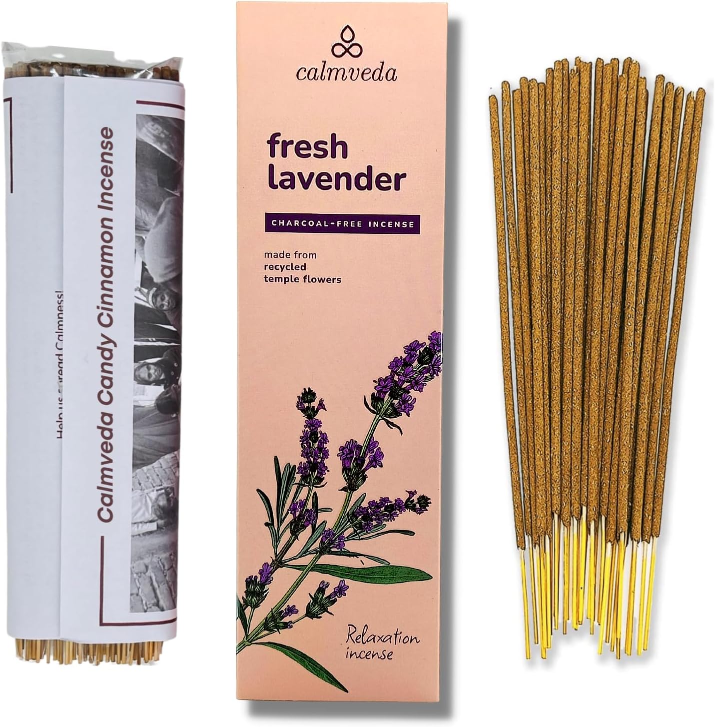 Fresh Lavender Incense for Calming 80 Charcoal Free Incense Sticks