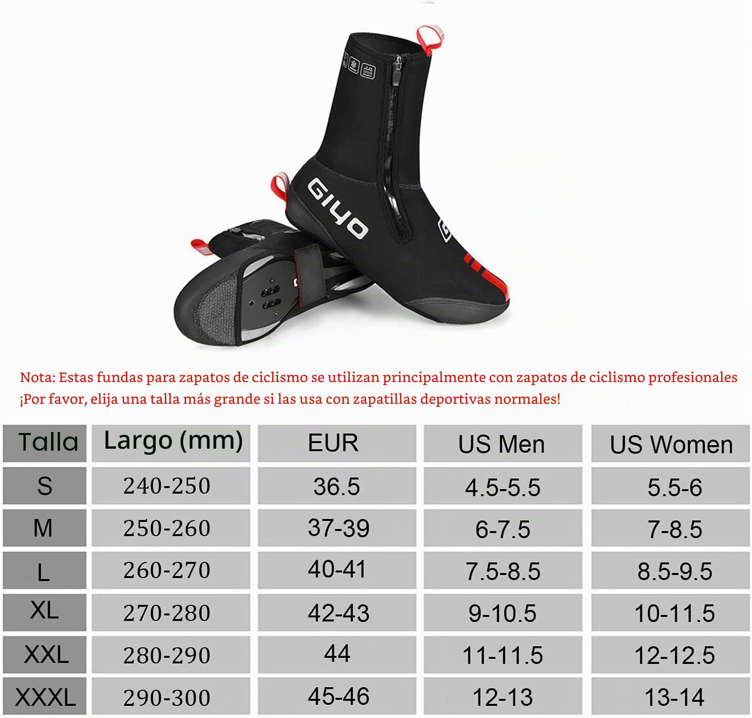 PLATTBK Cubrezapatos de Calzado de Ciclismo para Invierno,Cubrezapatillas de Bici Impermeables con Forro Polar para Hombres y Mujeres