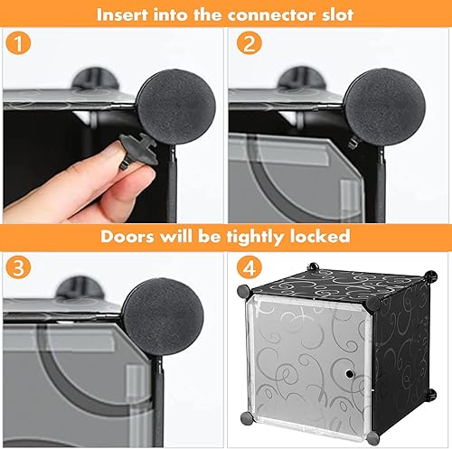 Vista 16 de C&AHOME Organizador de almacenamiento en cubos, estantería de almacenamiento de 20 cubos con puertas, estante modular para libros