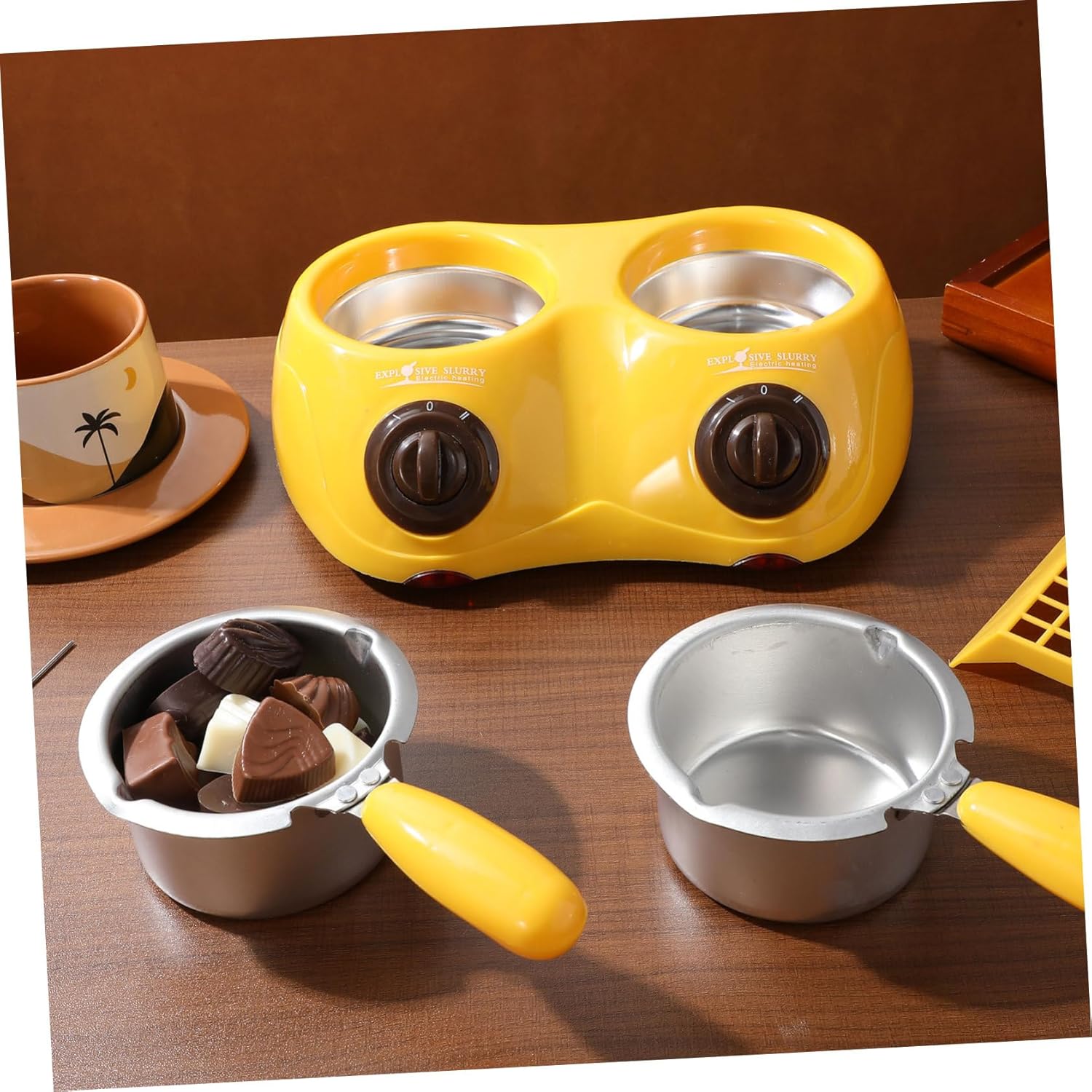 110v Melting Machine Electric Heated Pot for Chocolate Fondue Double Boiler Molds Accessories Easy Operation