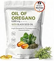Vista 1 de Cápsulas blandas de aceite de orégano – Aceite de orégano con aceite de semilla negra de 6000 mg Aceite de orégano 2 en 1 Sin OMG – Sin gluten
