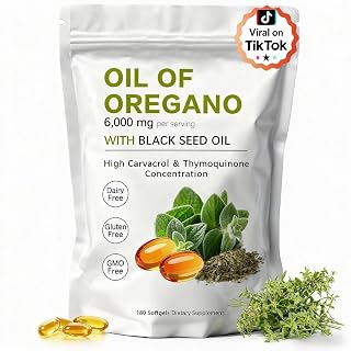 Oregano Oil Capsules - Oil of Oregano with Black Seed Oil Softgels | Non-GMO - Gluten Free - 180 Count - Amazon product rated Grade A