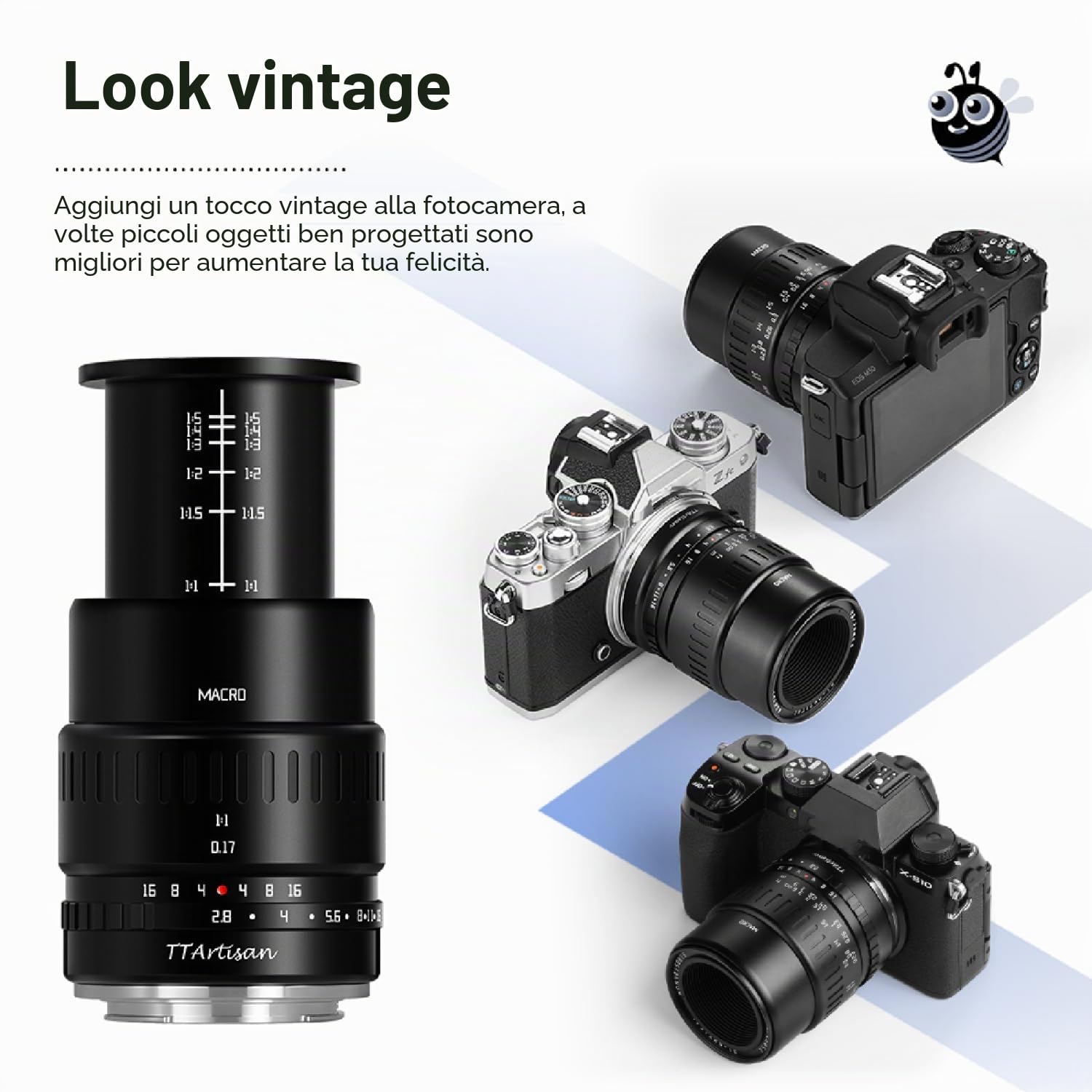 TARTISAN 40mm F2.8 obiettivo macro APS-C MF per fotocamere Fuji X Mount X-A1 X-A10 X-M1 X-M2 X-H1 X-T1 X-T10 X-T2 X-T20 X-T3 X-T4 X -T100 X-T200 X-T30 X-PR01 XS10 e più nero.